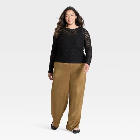 NWOT A New Day Longsleeve Lace Top size XXL in Black - Picture 3 of 9